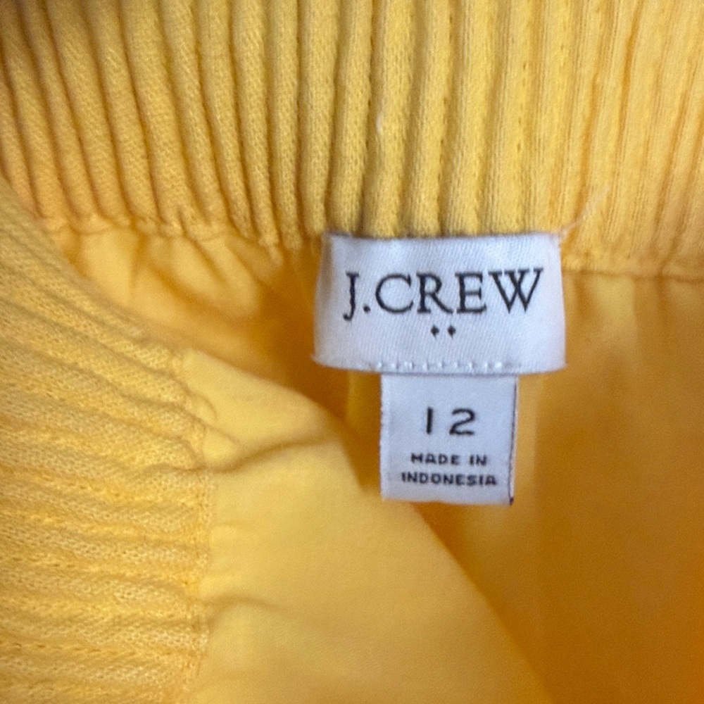 J. Crew Factory Yellow Scallop Hem Mini Skirt - Picture 2 of 5